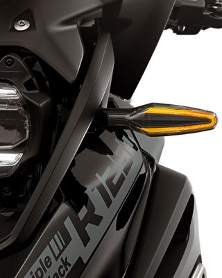 Vemos una vista detallada de los indicadores LED de la R 1250 GS